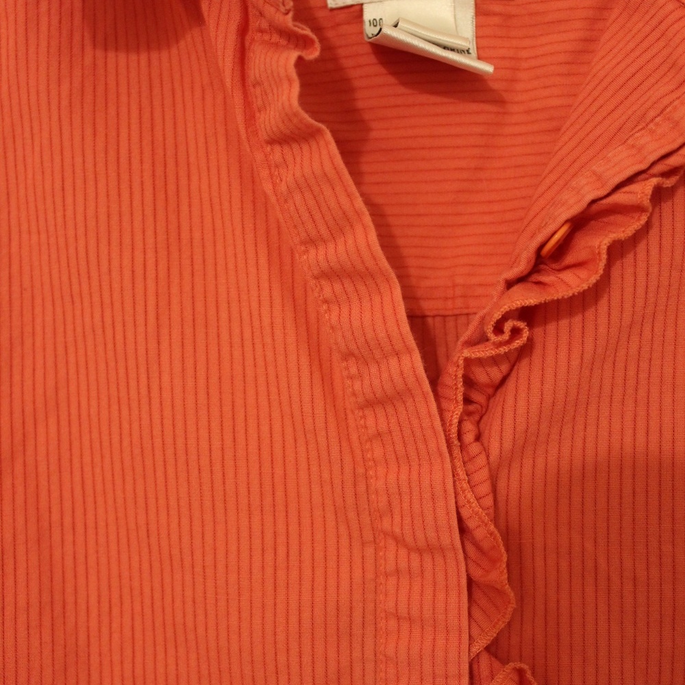 Talbots Large Button Down Blouse Ruffle Shirt - Picture 5 of 7